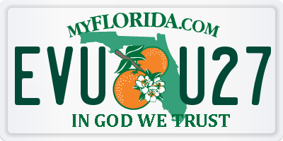 FL license plate EVUU27