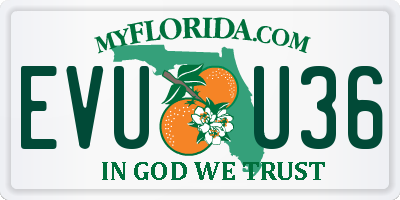 FL license plate EVUU36