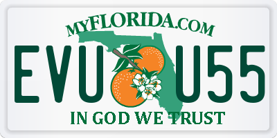 FL license plate EVUU55