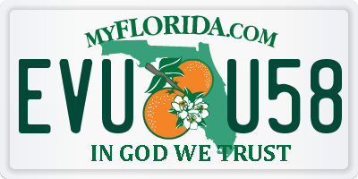 FL license plate EVUU58
