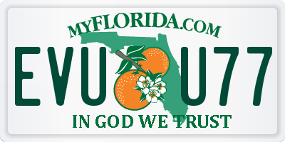 FL license plate EVUU77