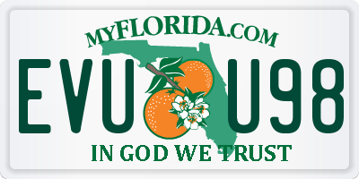 FL license plate EVUU98