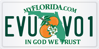 FL license plate EVUV01