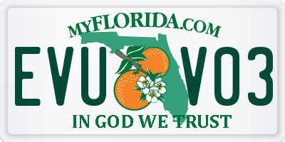 FL license plate EVUV03