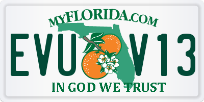 FL license plate EVUV13