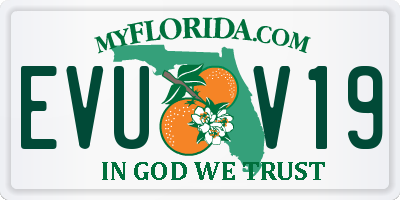 FL license plate EVUV19
