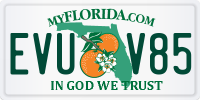 FL license plate EVUV85