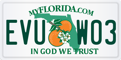 FL license plate EVUW03