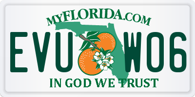 FL license plate EVUW06