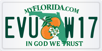 FL license plate EVUW17