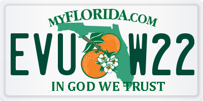 FL license plate EVUW22