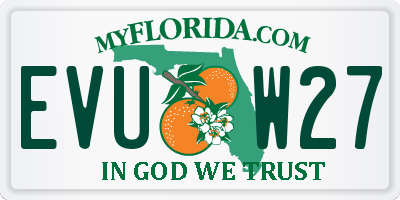 FL license plate EVUW27