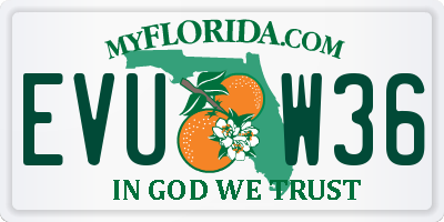 FL license plate EVUW36