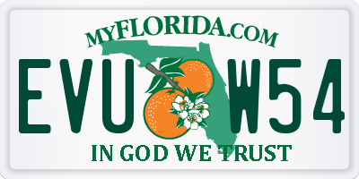 FL license plate EVUW54