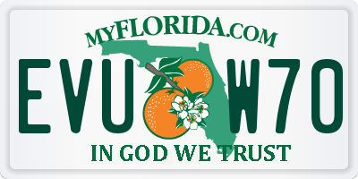 FL license plate EVUW70