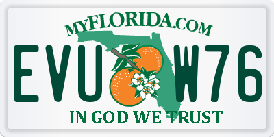 FL license plate EVUW76