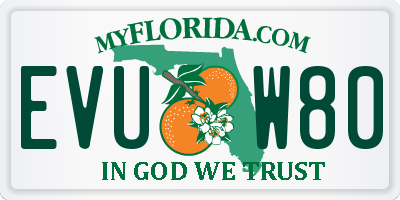 FL license plate EVUW80
