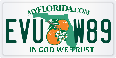 FL license plate EVUW89