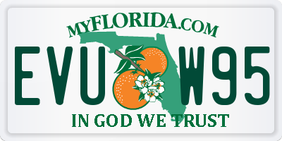 FL license plate EVUW95
