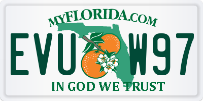 FL license plate EVUW97