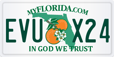 FL license plate EVUX24