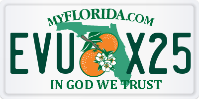 FL license plate EVUX25