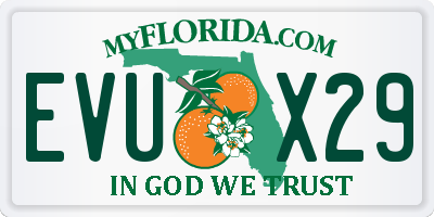 FL license plate EVUX29