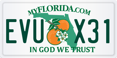 FL license plate EVUX31
