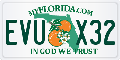 FL license plate EVUX32