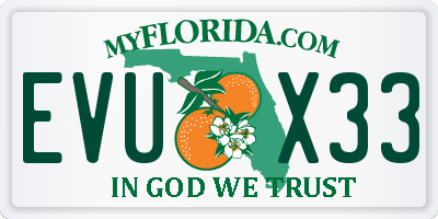 FL license plate EVUX33