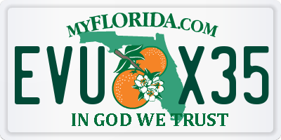 FL license plate EVUX35