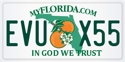 FL license plate EVUX55