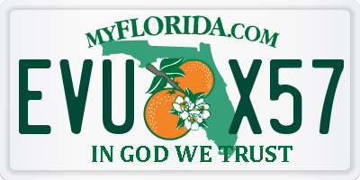 FL license plate EVUX57
