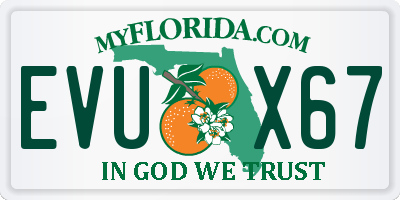 FL license plate EVUX67