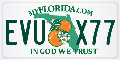 FL license plate EVUX77