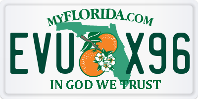 FL license plate EVUX96