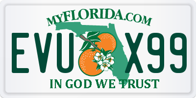 FL license plate EVUX99