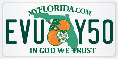 FL license plate EVUY50