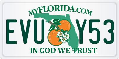 FL license plate EVUY53