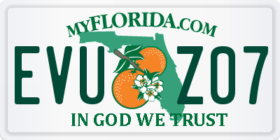 FL license plate EVUZ07