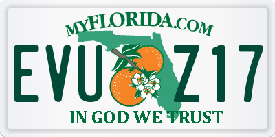 FL license plate EVUZ17