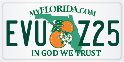 FL license plate EVUZ25