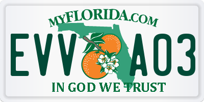 FL license plate EVVA03