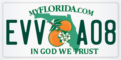 FL license plate EVVA08