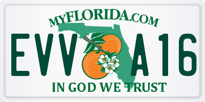 FL license plate EVVA16