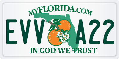 FL license plate EVVA22