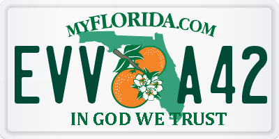 FL license plate EVVA42