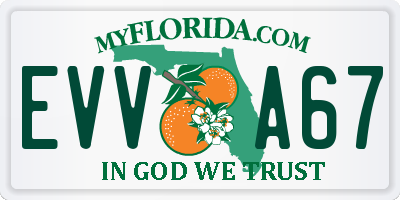 FL license plate EVVA67