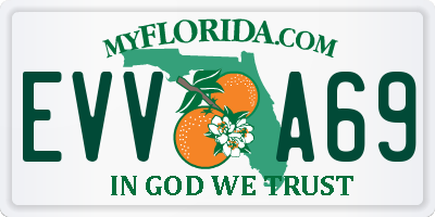 FL license plate EVVA69