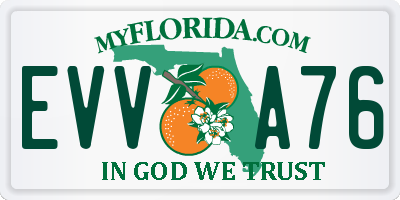 FL license plate EVVA76